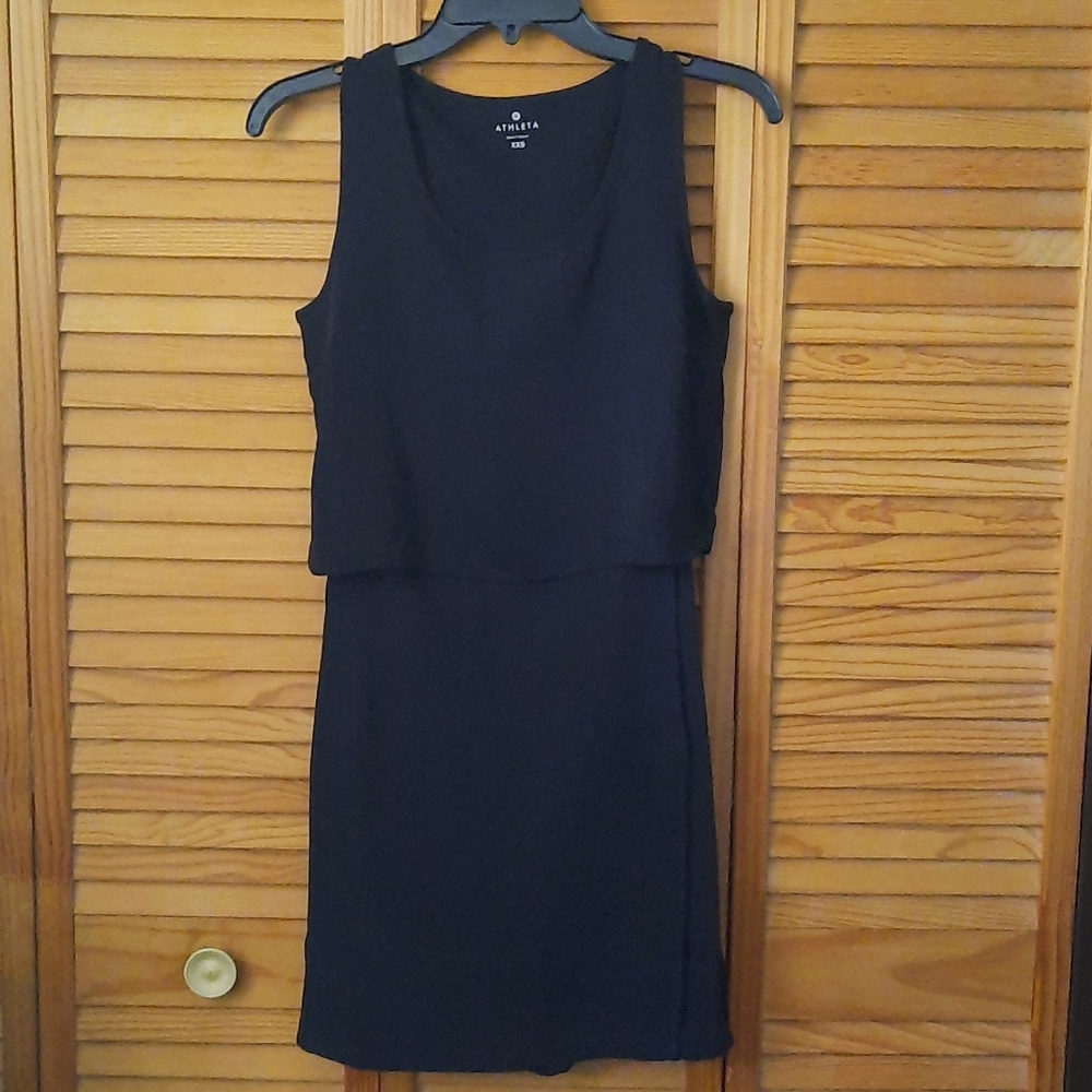 Athleta Sleeveless Black Dress with Pockets XXS